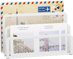 Marbrasse Mail Organizer for Desk, 3-Slot Mesh Metal Mail Holder countertop by Marbrasse