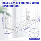 15.7” Under Desk Cable Management Tray, No Drill Steel Cable Tray Organizers - Image 6
