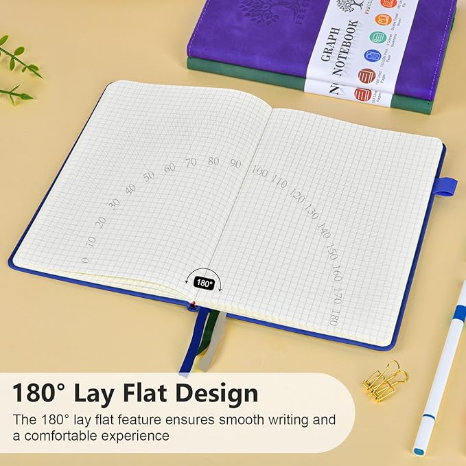 PERCUN Graph Paper Notebook, 160 Pages Grid Journal - Image 5