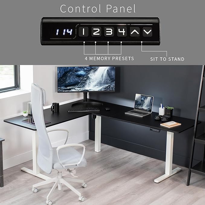 VIVO Electric Corner 75 x 63 inch L-Shaped Standing Desk, Memory Height - Image 5