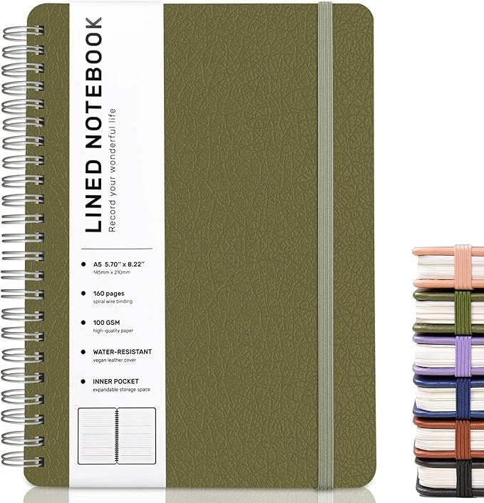 ABERLLS Green Lined Spiral Journal Notebook - Image 8