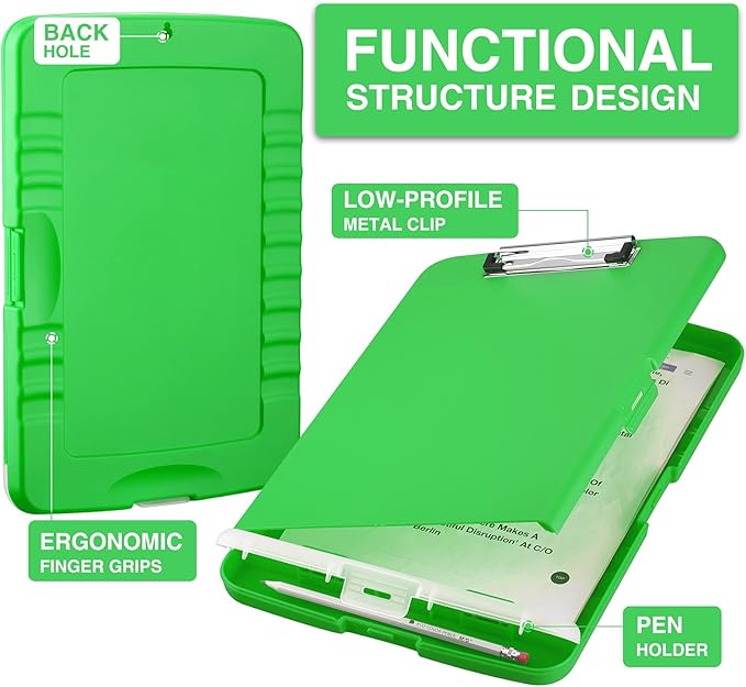Sooez Clipboard with Storage, High Capacity Nursing Clip Board 8.5 x 11 with - Image 2