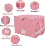 ENGPOW File Box with Lock, Fireproof Document Box with Pockets, Collapsible - Image 4