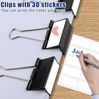 30 Pack Binder Clips with Labels, 2.4 Inch Extra Large Binder Clips Big Paper - Image 4