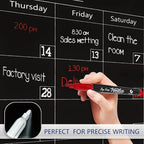 Magnetic Whiteboard Calendar Black Glass Board Yearly Calendar - Image 3