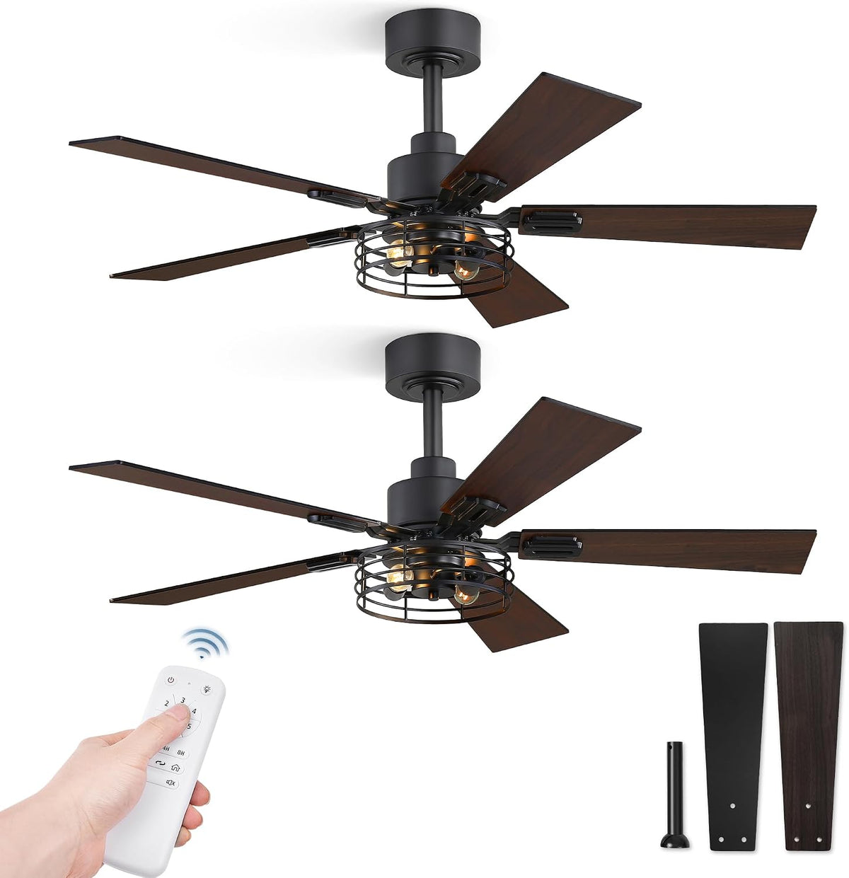 fanbulous 42" farmhouse industrial ceiling fan with light, main product view