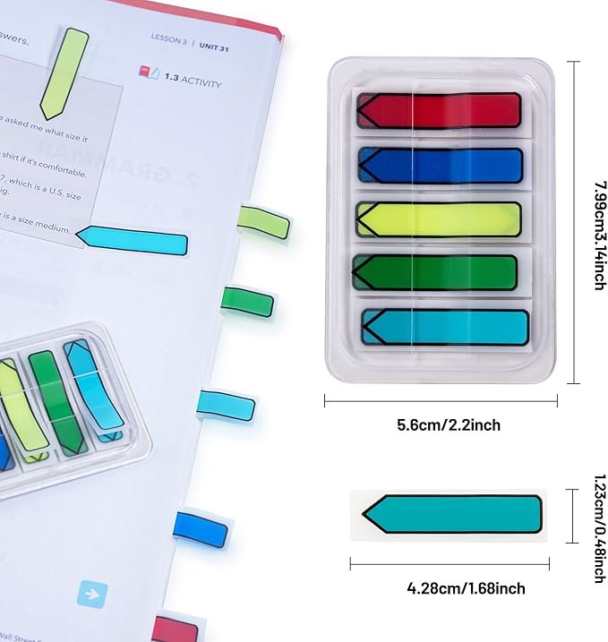 Golcellia 3 X 300 Tablets, Transparent Sticky Notes, Page Markers, Book Tabs - Image 2