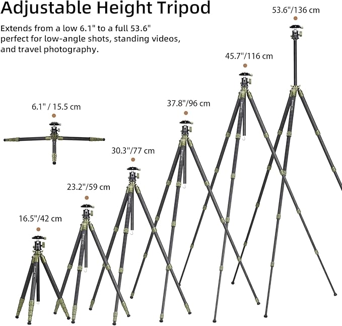 Cayer CH35 Travel Camera Tripod - Image 5