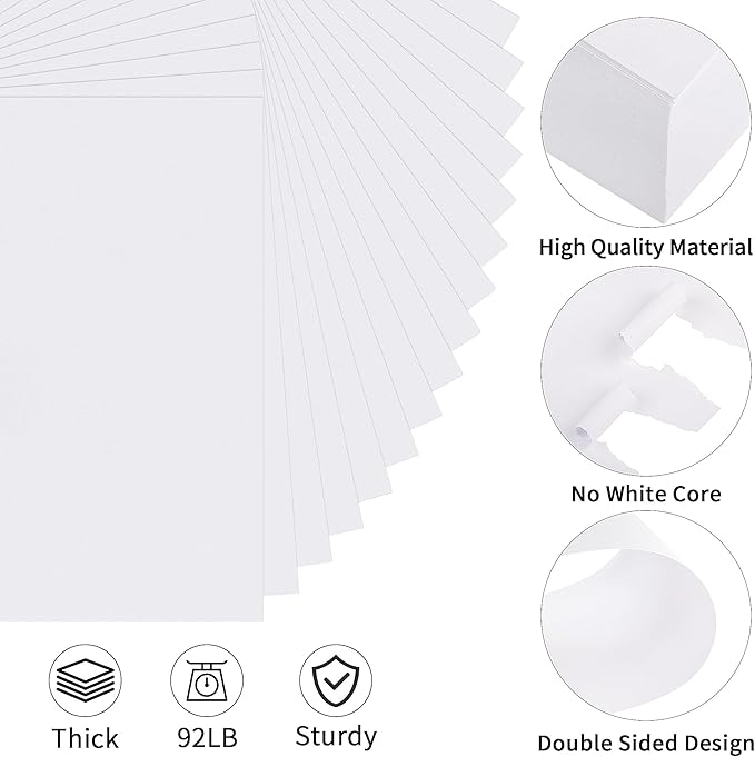 100 Sheets White Cardstock 8.5 X 11 Inches, 92lb/250gsm Heavy Weight Printer - Image 3