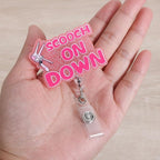 Scooch on Down Funny OBGYN Badge Reel | Retractable ID Card Labor and Delivery - Image 4