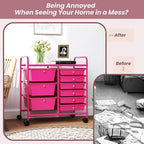 LDAILY 9 Drawer Rolling Storage Cart, Rolling Cart - Image 8