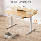 Kingant 48 x 30 Inch Electric Standing Desk - Image 3