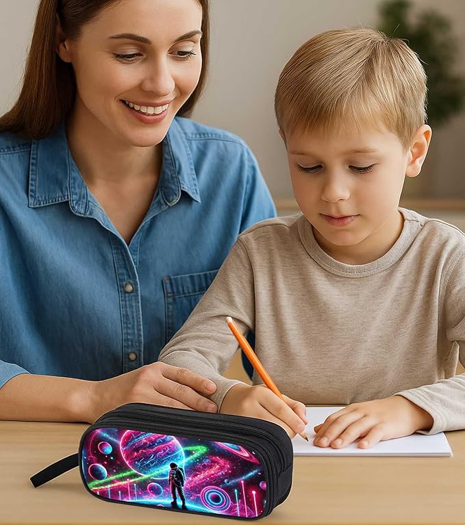 AnySmic Astronaut Pencil Case for Boys and Girls, Large Capactiy Pencil Pouch - Image 6