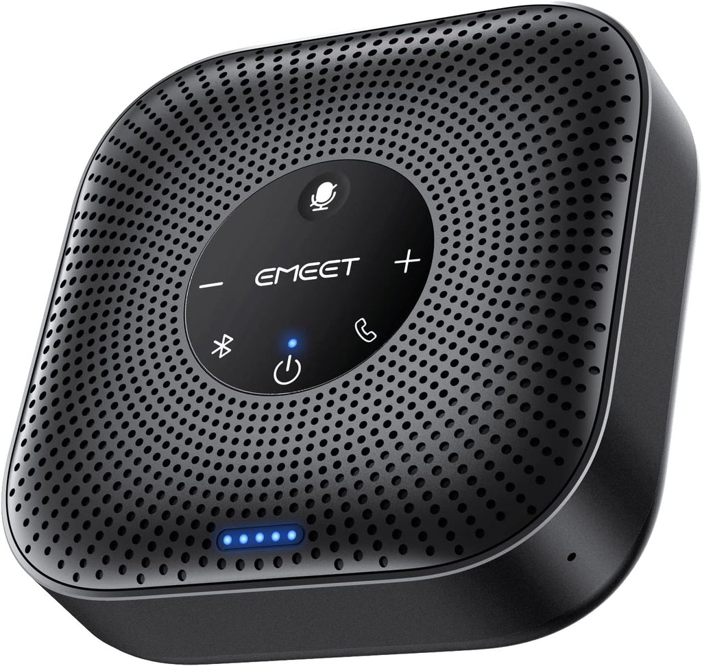 EMEET Conference Speakerphone M0 Plus, 4 AI Mics 360° Voice Pickup, Noise