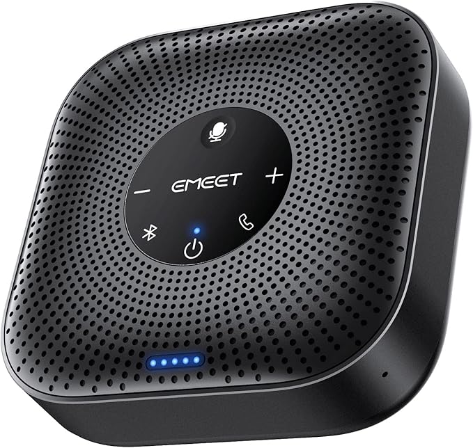 EMEET Conference Speakerphone M0 Plus, 4 AI Mics 360° Voice Pickup, Noise by EMEET
