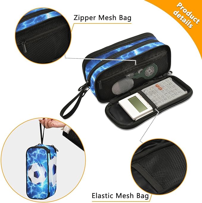 DVGMBXY Soccer Starry Sky Pencil Case Box - Image 2