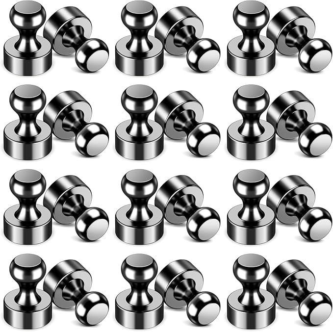 VNDUEEY 24Pcs Black Fridge Magnet Refrigerator Magnets, Magnets by VNDUEEY