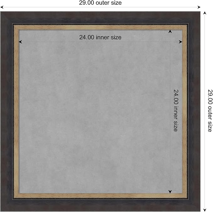 Amanti Art Black Framed Magnetic Board 29x29 Medium Vision Board - Image 4