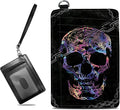 BWEGRHE Small Travel Wallets, Shackle Skull Slim Minimalist Front Pocket Wallet by BWEGRHE