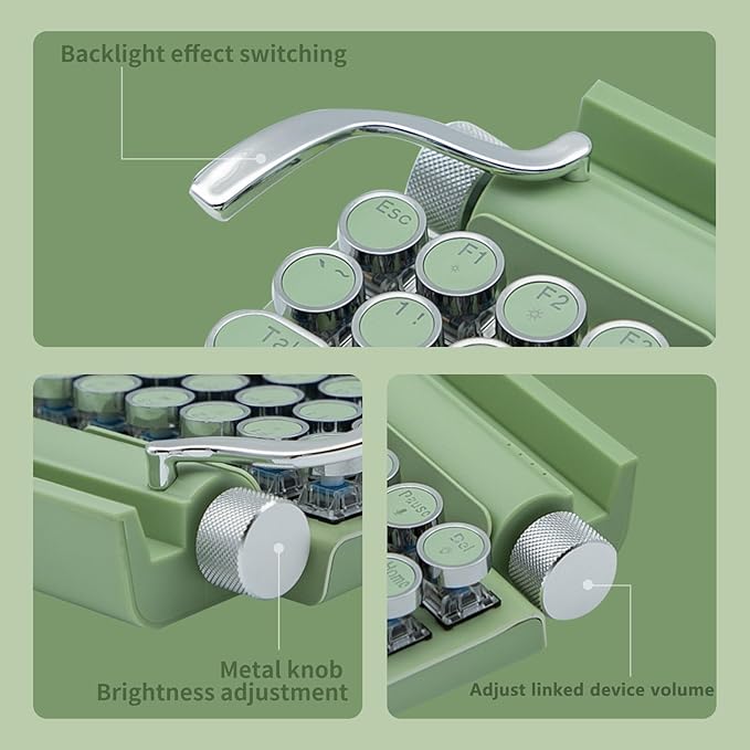 Adventurers Retro Typewriter-Style Mechanical Keyboard, 83 Keys, 75% Compact - Image 4