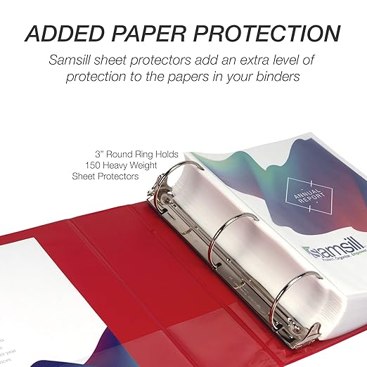 Samsill 3 Inch 3 Ring Binder, Made in USA, Economy Round Ring, 550 Sheet - Image 7