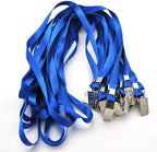 Beebel Blue Lanyards 100 Pack Nylon Flat Badge Lanyard Bulldog Clip - Image 3