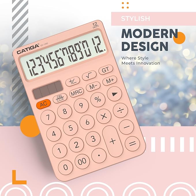 CATIGA 12 Digit Desktop Calculator Basic Desk Calculator - Image 7