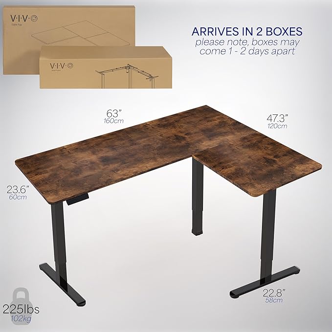 VIVO Electric Corner 63 x 47 inch L-Shaped Standing Desk, Memory Height - Image 6