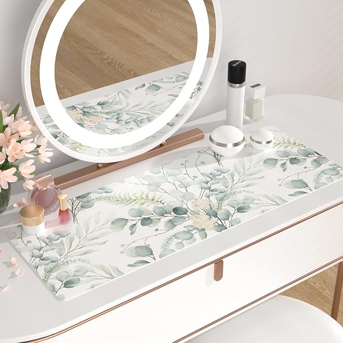 QIYI Large Mouse Pad for Desk, Cute Desk Mat for Desktop, Women Girls Green - Image 6