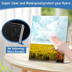 Acrylic Sign Holder 8.5x11 Inches, 10 Pack Clear Plastic Table Flyer Display - Image 2
