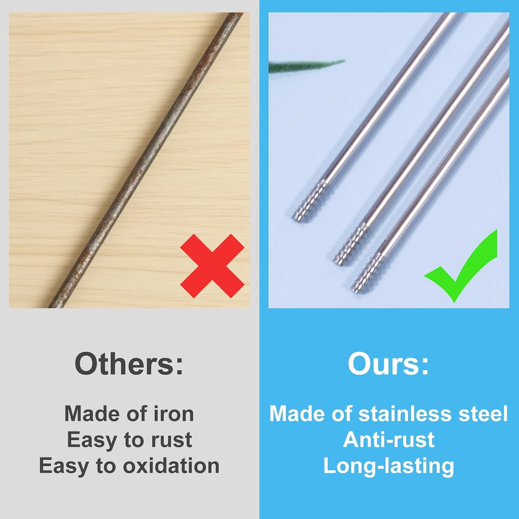 50 Pcs Rust-Resistance Stainless Steel Pen Extenders for Beadable Pens, Beadable Pen Extender Rods, Metal Blank Bars for Beadable Pens (2.83Inches, 3.81 Inches)