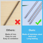 50 Pcs Rust-Resistance Stainless Steel Pen Extenders for Beadable Pens, Beadable Pen Extender Rods, Metal Blank Bars for Beadable Pens (2.83Inches, 3.81 Inches)