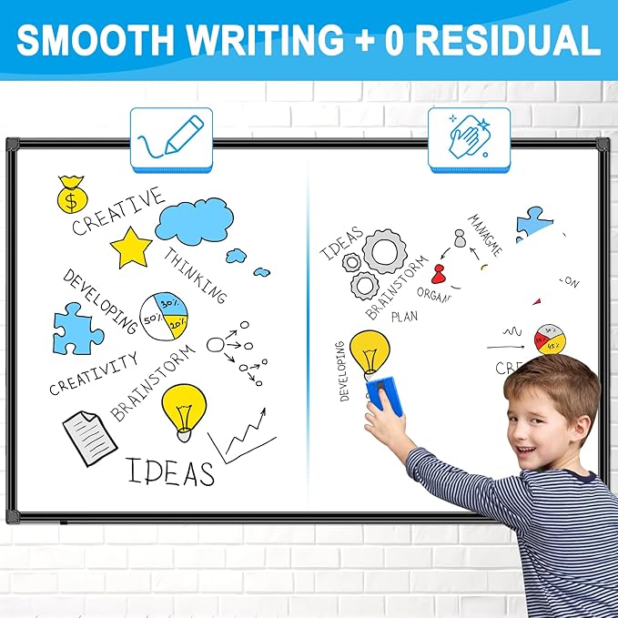 H-Qprobd 72"x48" White Board for Wall Large Magnetic Dry Erase Board - Image 5