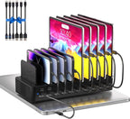 415W Charging Station for Multiple Devices, 10-Port USB C Fast Charger Station by Unknown