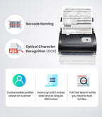 Plustek PS188 High Speed Double-Sided Color Document Scanner, - Image 3