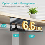 PEGZONE Under Desk Cable Management Tray, 15.7 Inches Metal Cord Organizer Rack - Image 4