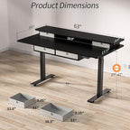 Kingant 63 x 30 Inch Electric Standing Desk - Image 3