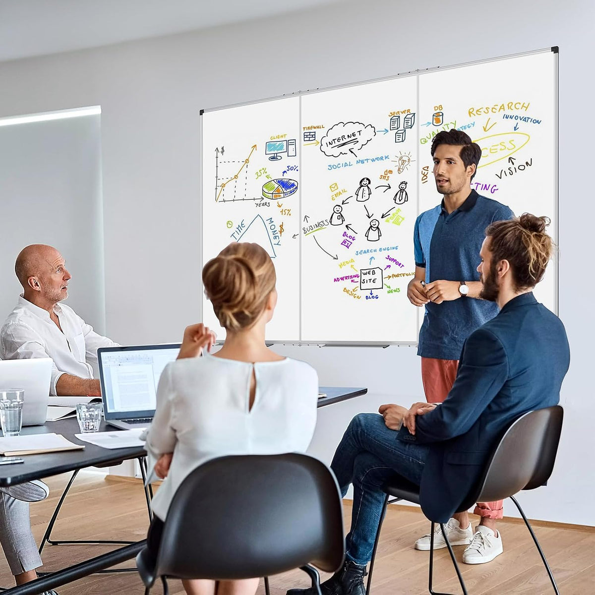 XBoard Extra Large Magnetic Whiteboard 118 x 48 Inch, 10' x 4' Oversi...