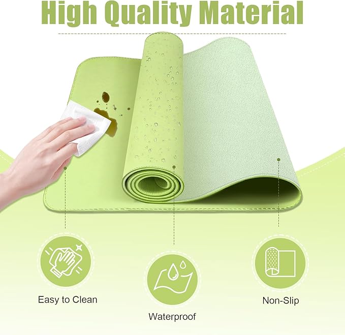 Large Desk Pad 47.2" x 17", Leather Desk Mat Protector, Non-Slip PU Leather - Image 3