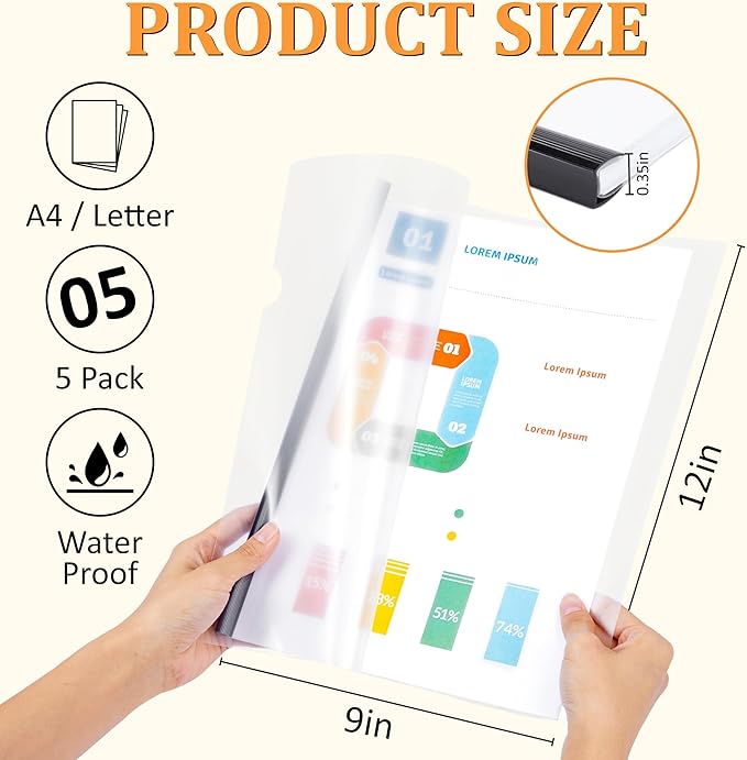 5 Pack Report Covers with Sliding Bar - Image 2