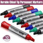 Fuutreo 10 Pack Jumbo Permanent Markers Bulk Large Chisel Tip Permanent Markers - Image 2
