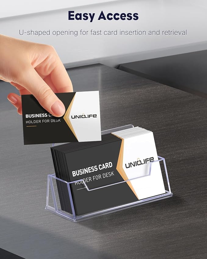 Uniclife 2 Pack Acrylic Business Card Holder - Image 3