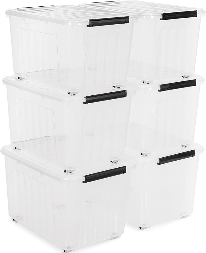 Citylife 82 QT Clear Plastic Storage Bins - Image 9