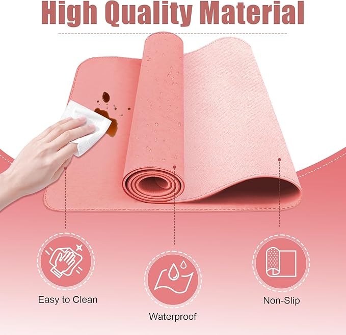 Leather Desk Pad Protector, Desk Mat, Large Mouse Pad, Non-Slip Desk Blotter - Image 3