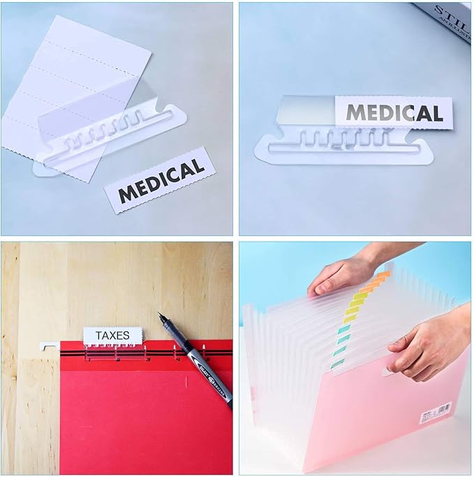 File Folder Tabs, Paxcoo 50 Sets Hanging File Folder Labels Tabs and Inserts - Image 6