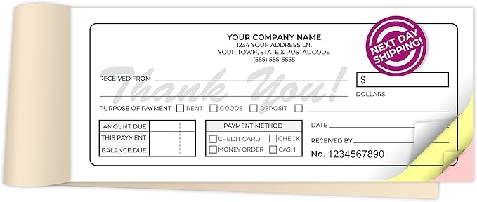 Custom 2.83" x 7" Carbonless NCR Books in 3-Part Triplicate Invoices, Work by PrintPPS
