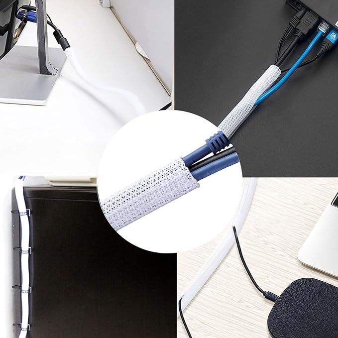 QCSIW 1/2" x 10ft Black/White Cable Sleeve - Image 7