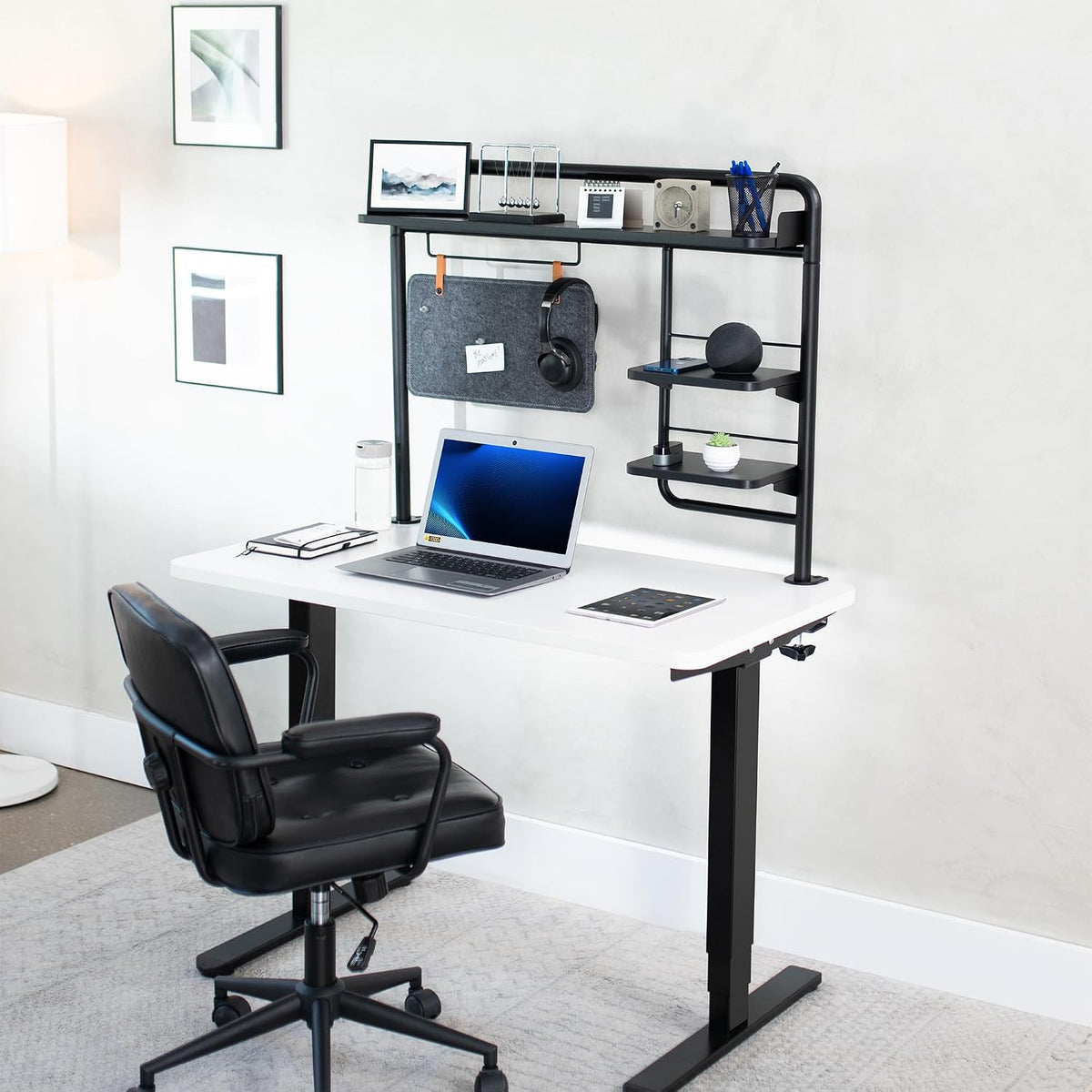 VIVO Black Clamp-on 38 inch Desktop Shelving System, DESK-SHELF38A
