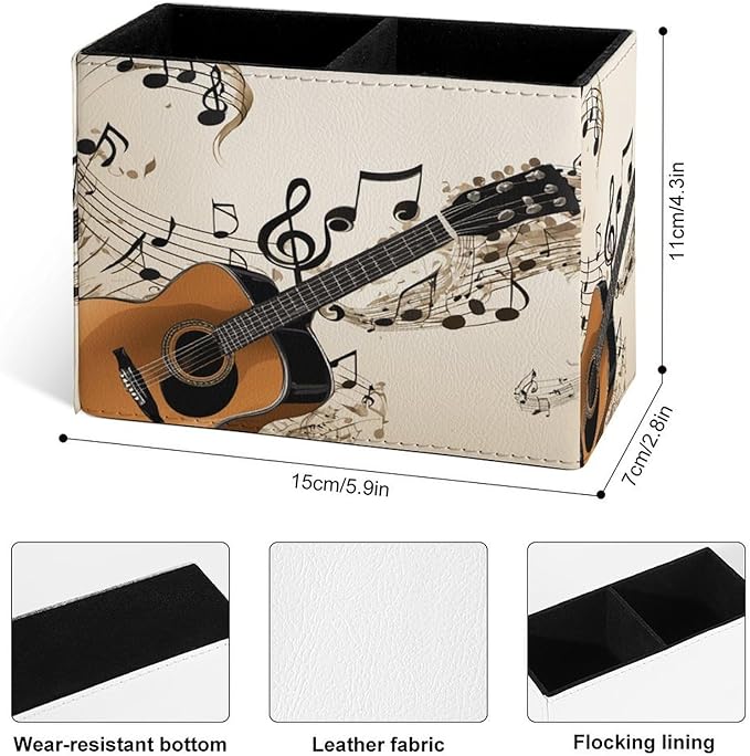 Famame Vintage Music Notes Guitar Pencil Holder - Image 2