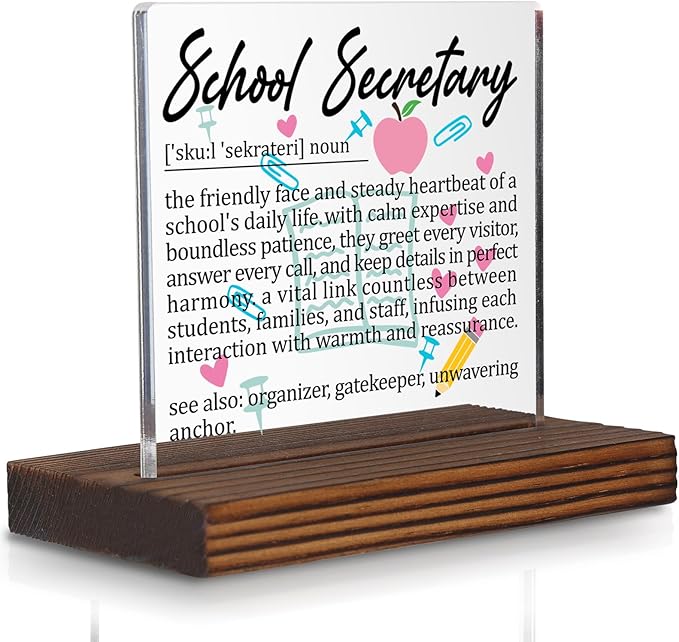 School Secretary Gifts, Thank You Desk Sign by Pariveca